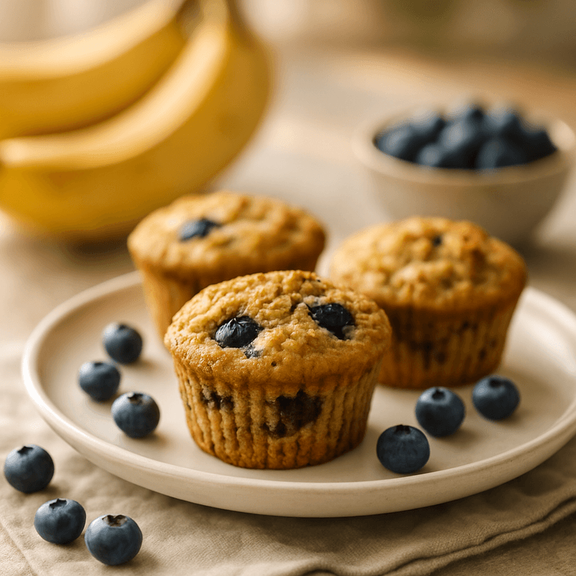 Whole30 Banana Blueberry Coconut Muffins