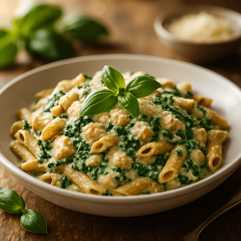 Creamy Spinach and Ricotta Protein Pasta