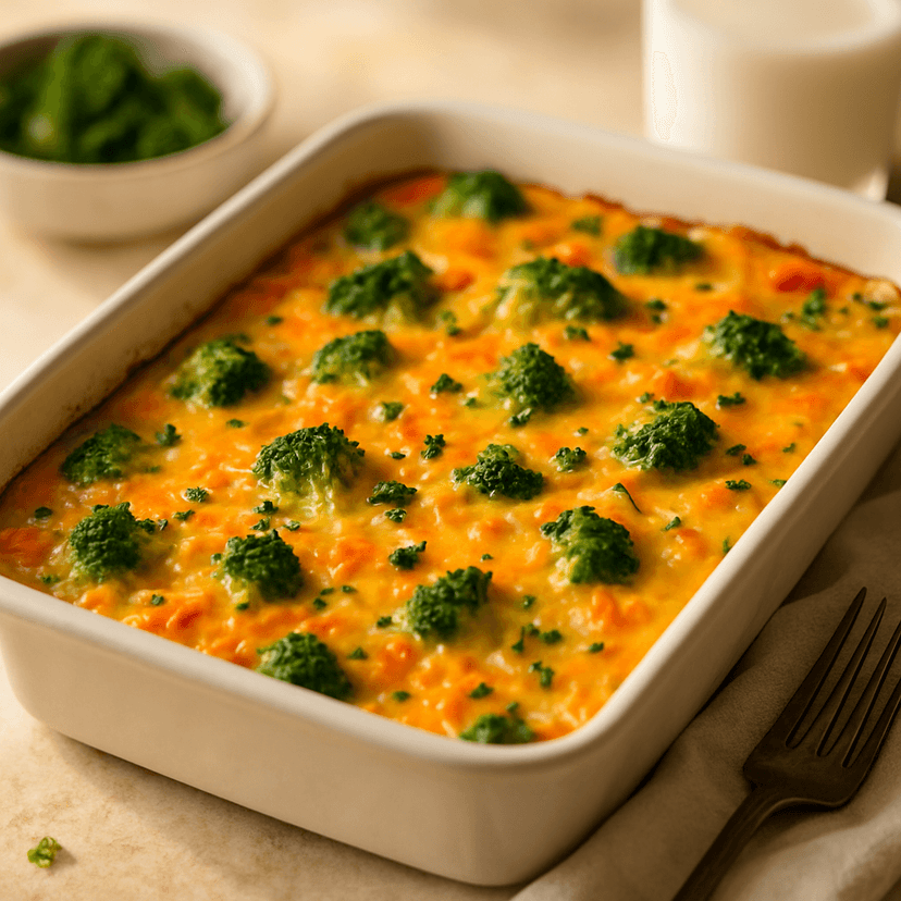 Cheesy Broccoli and Carrot Egg Bake