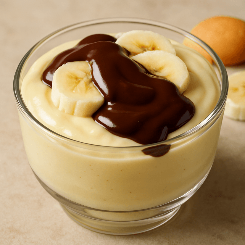 Creamy Banana Pudding with Rich Chocolate Sauce