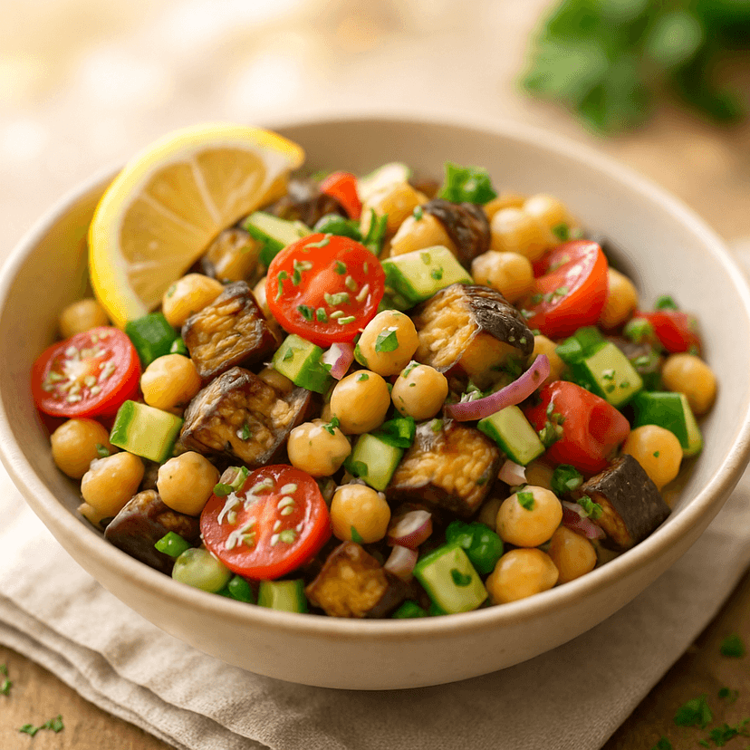 Chilled Eggplant and Chickpea Salad