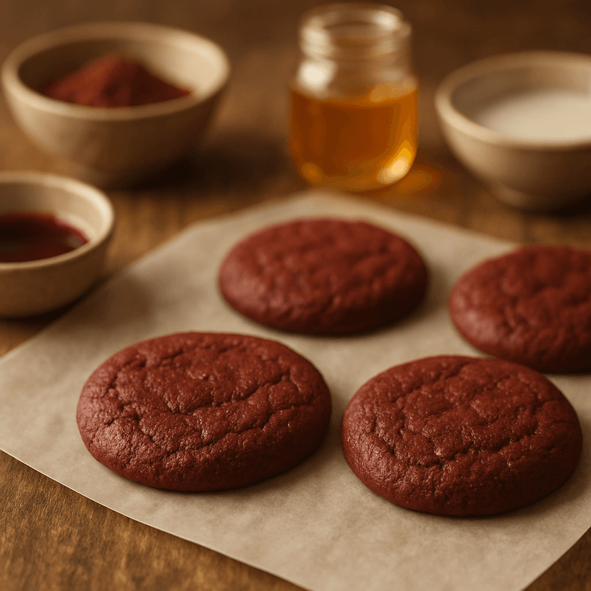 Velvety Red Cocoa Cookie Discs