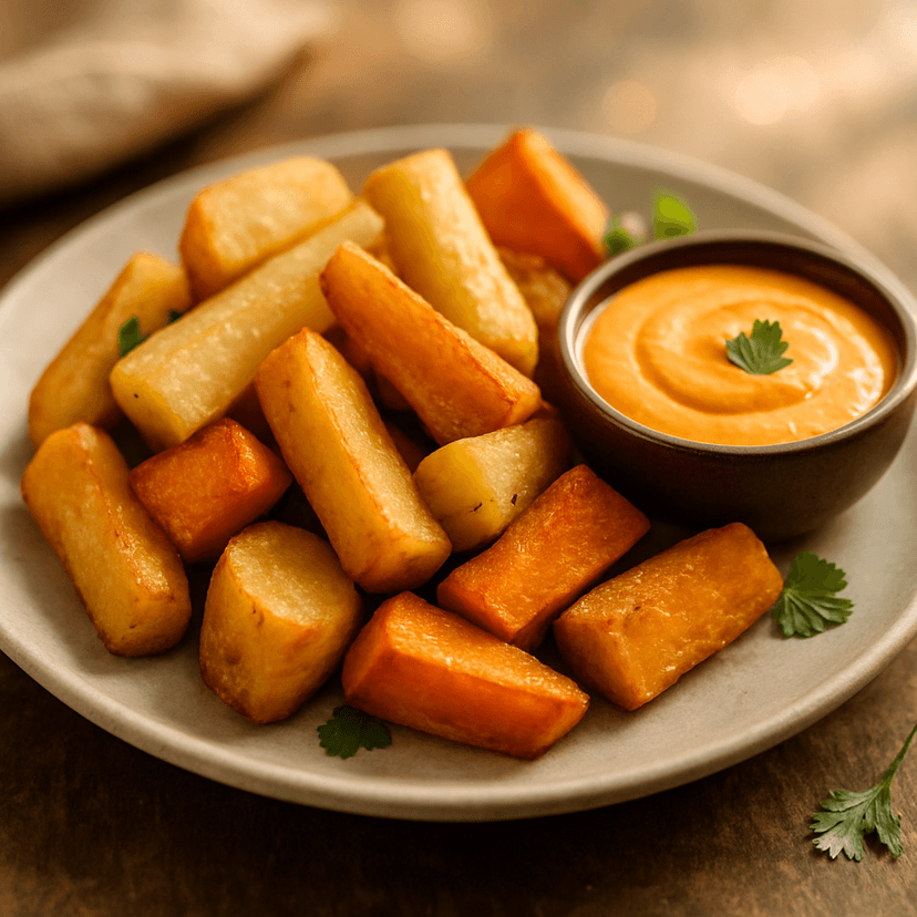 Root Medley with Aji Mirasol Sauce