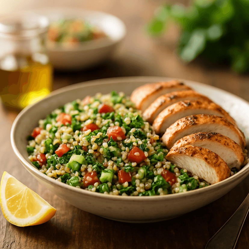 Herbed Quinoa Tabbouleh with Grilled Chicken