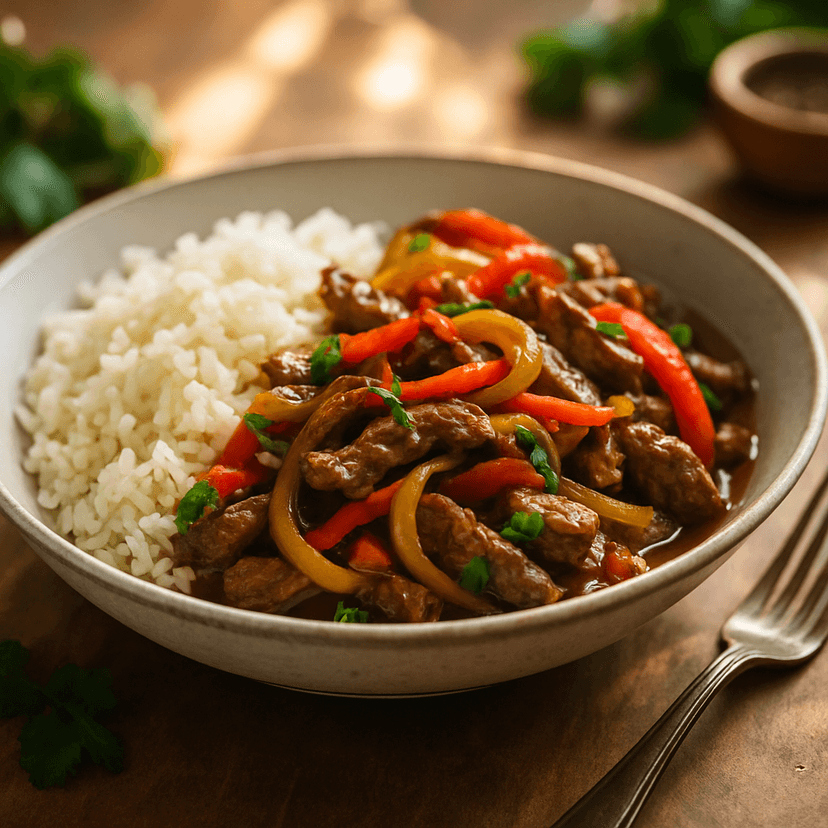 Simple Stir Fry Beef with Rice