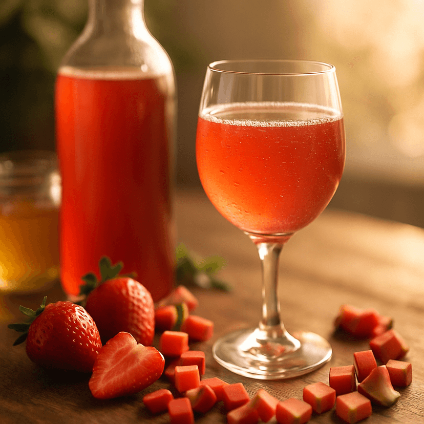 Rhubarb Strawberry Mead