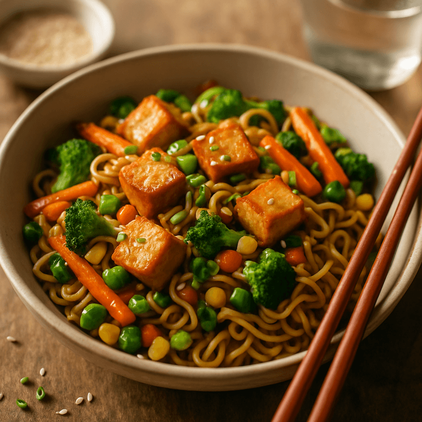 Savory Tofu Ramen Stir Fry