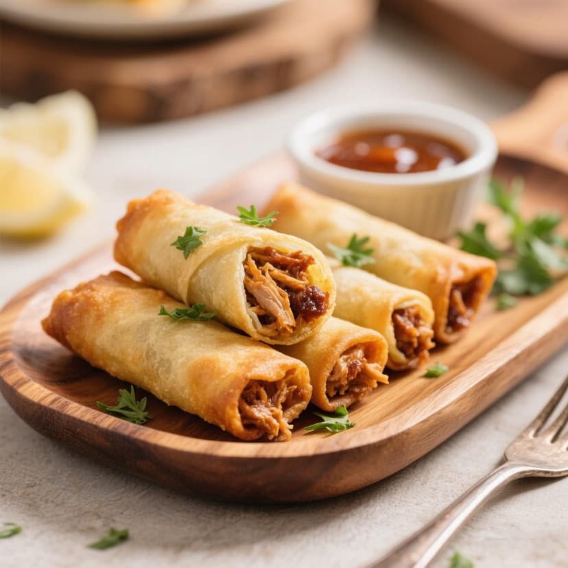 Smoky Barbecue Chicken Egg Rolls