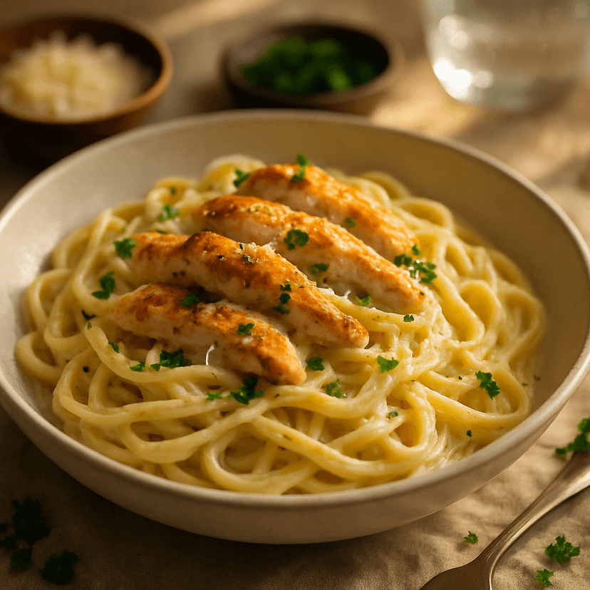 Creamy Coconut Chicken Fettuccine Alfredo
