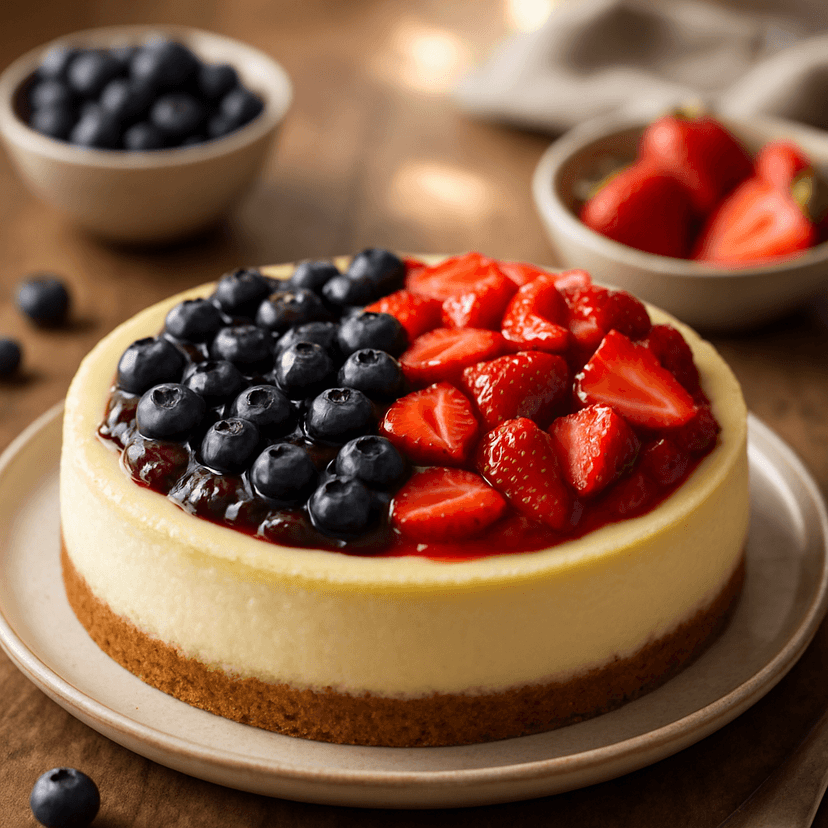 Baked Dual Berry Cheesecake