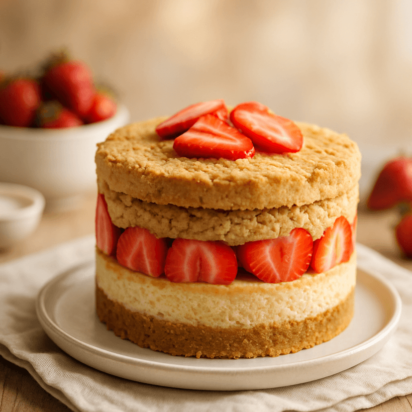 Strawberry Shortbread Layered Cake