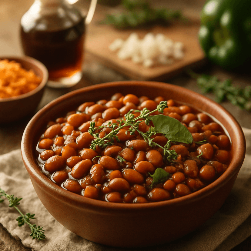 Herb-Infused Maple Baked Beans