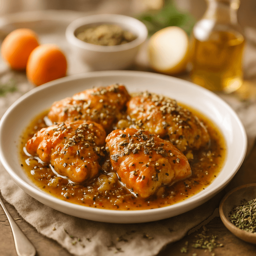 Herbal Apricot Glazed Chicken with Sesame Twist