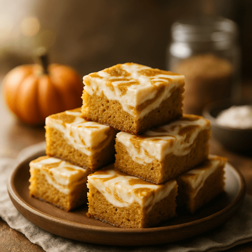 Quick Spiced Pumpkin Cream Cheese Bars