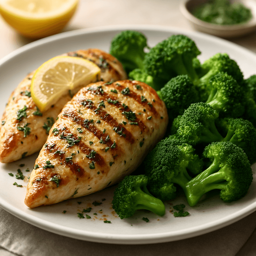 Zesty Grilled Lemon Herb Chicken with Broccoli