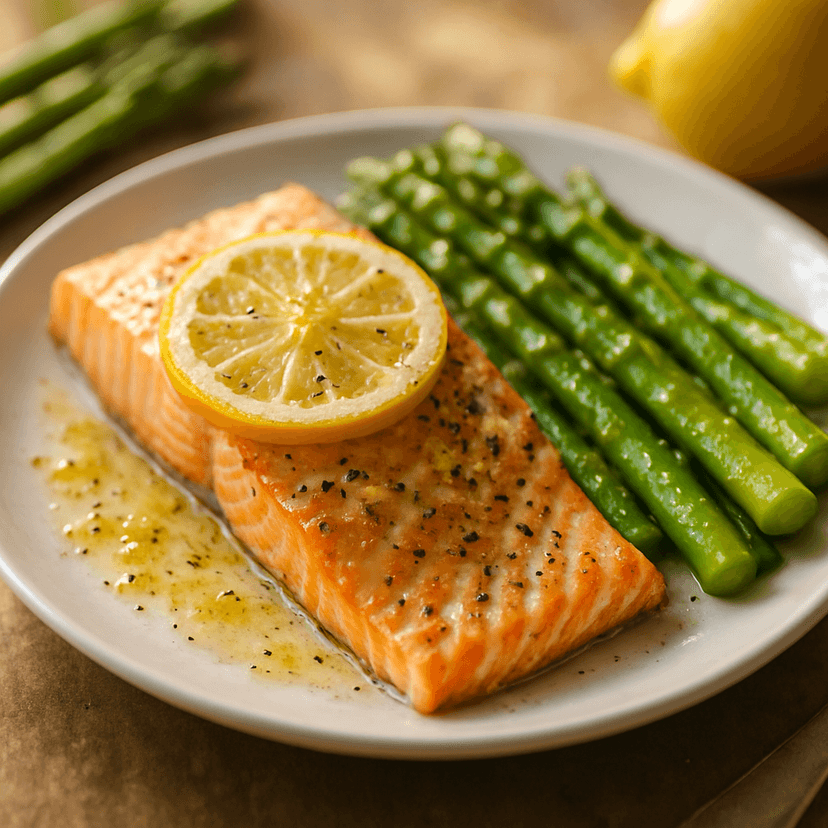 Zesty Baked Salmon with Tender Asparagus