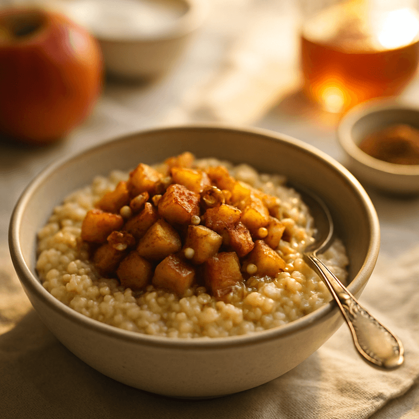Warm Cinnamon Apple Millet Porridge