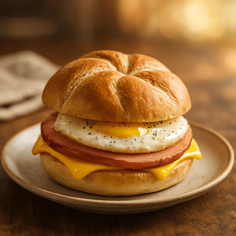 Classic Kaiser Roll Breakfast Sandwich