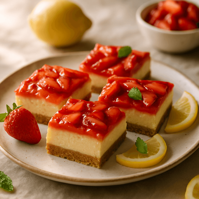 Strawberry Lemonade Cheesecake Bars