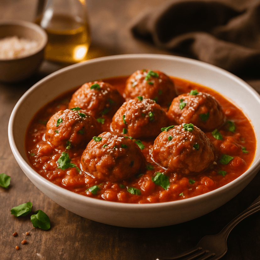 Classic Meatballs in Tangy Tomato Sauce