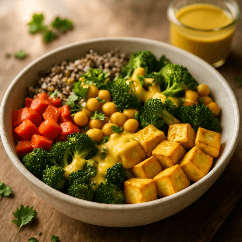 Vibrant Power Bowl with Turmeric Honey Tahini