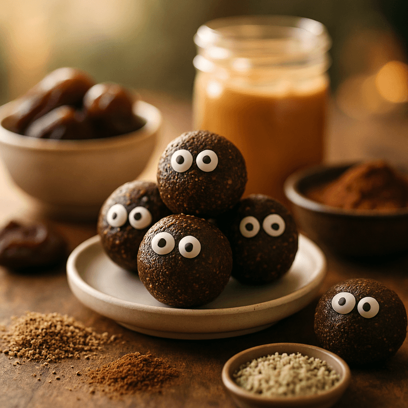 Spooky No-Bake Cocoa Energy Bites