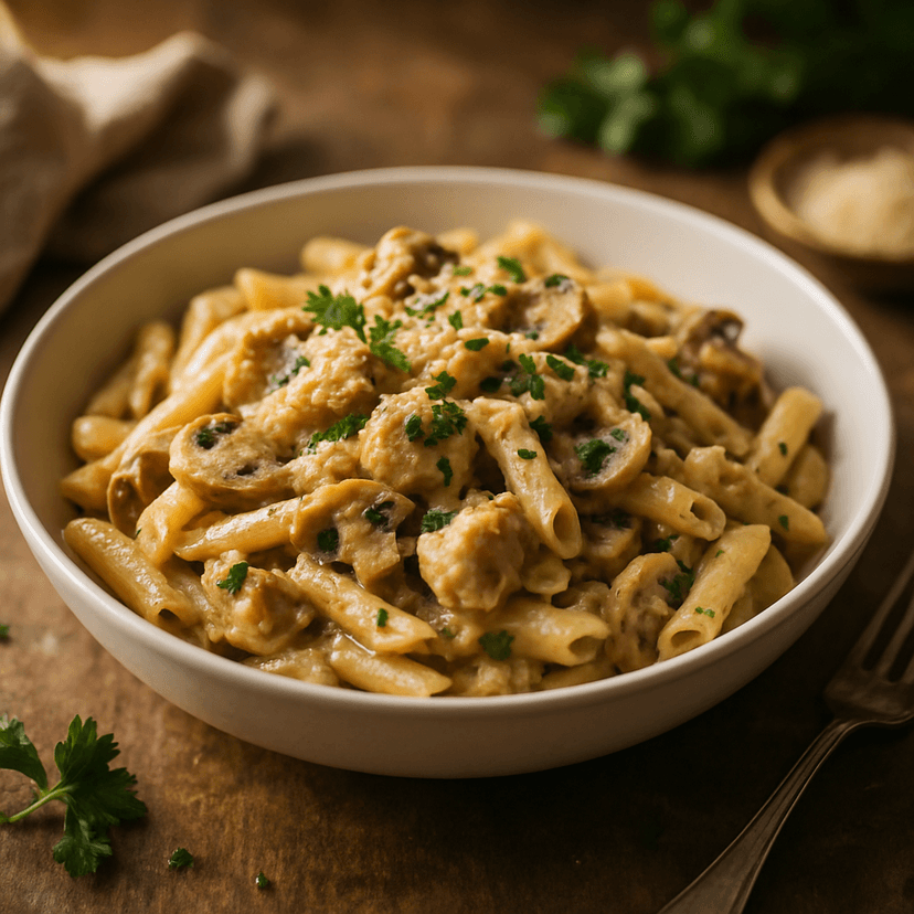 Creamy Chicken Mushroom Pasta