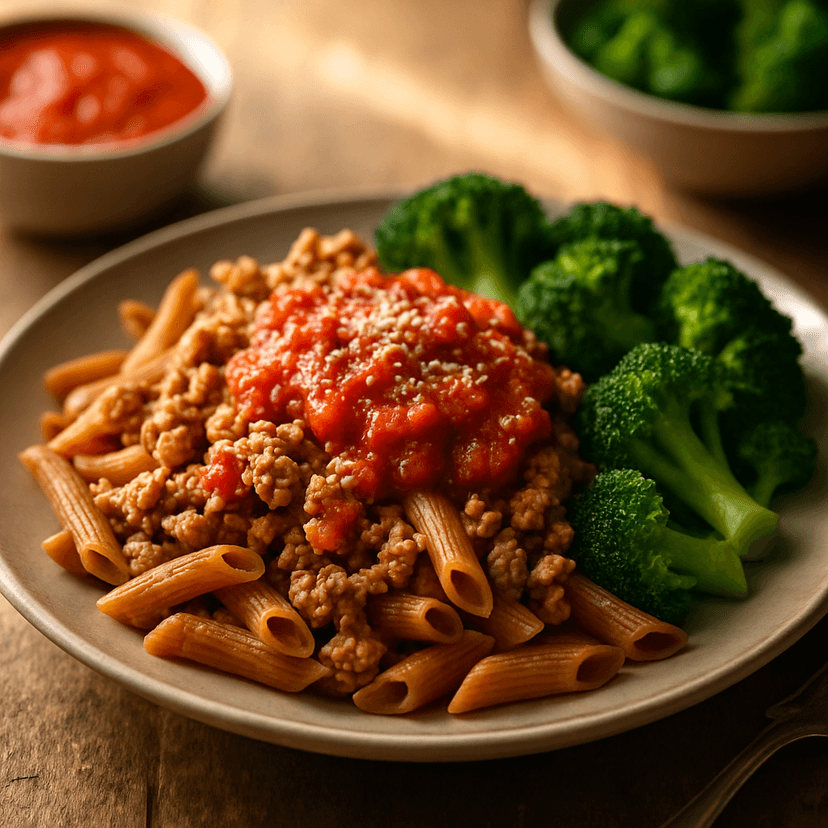 Lean Turkey Banza Pasta with Fresh Tomato Sauce
