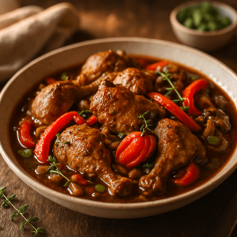 Spicy Jamaican Brown Stew Chicken