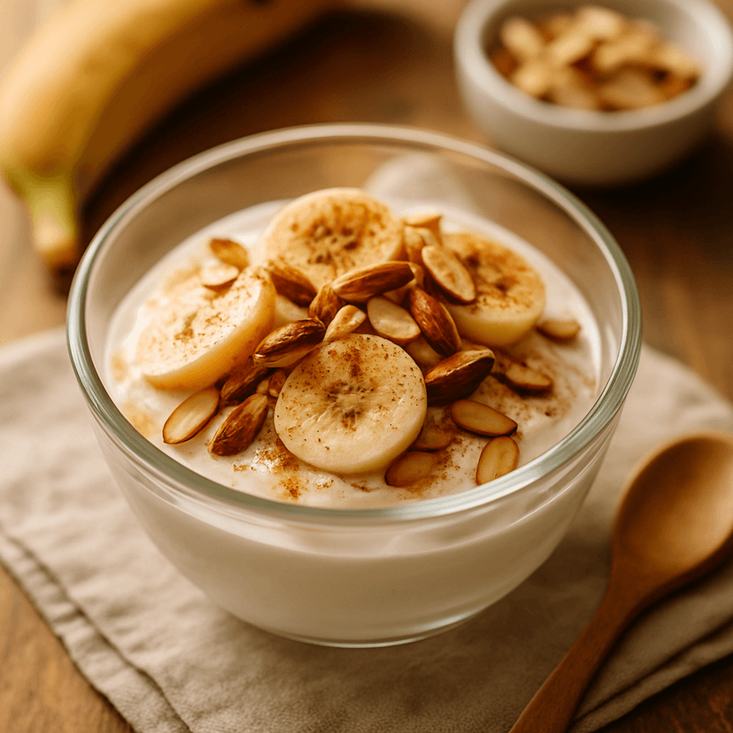 Creamy Greek Yogurt with Banana & Cinnamon Almonds