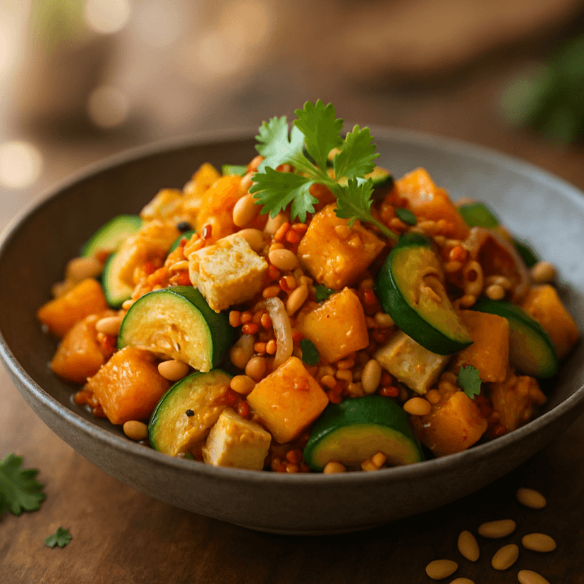 Spicy Thai Pine Nut Pumpkin Stir-Fry