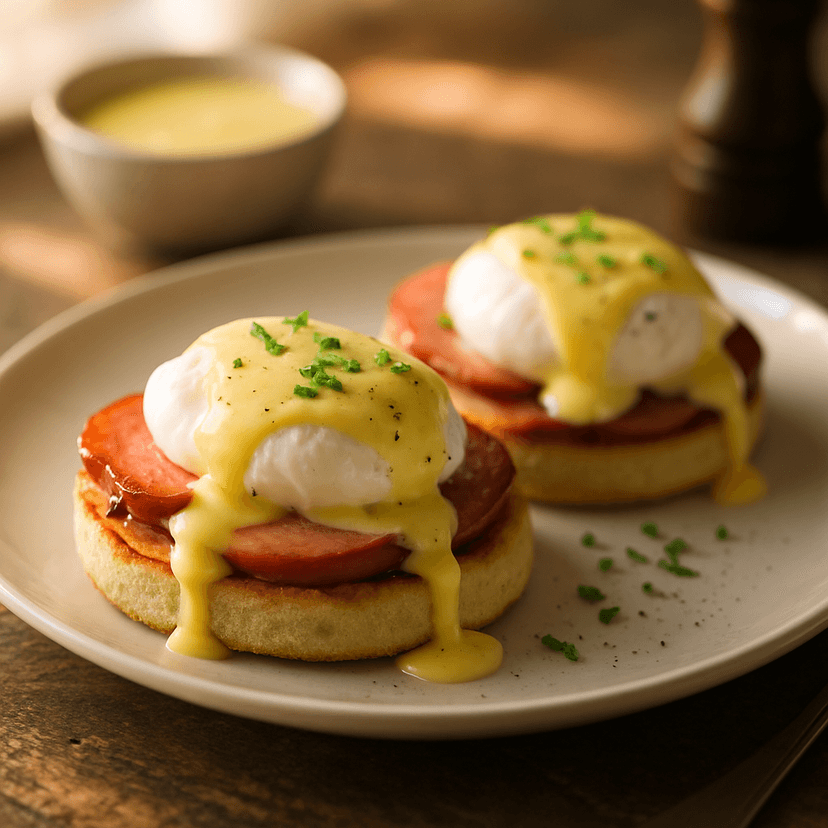 Classic Eggs Benedict with Hollandaise Sauce