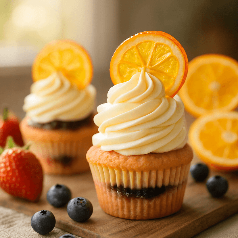 Strawberry Citrus Layered Cupcakes