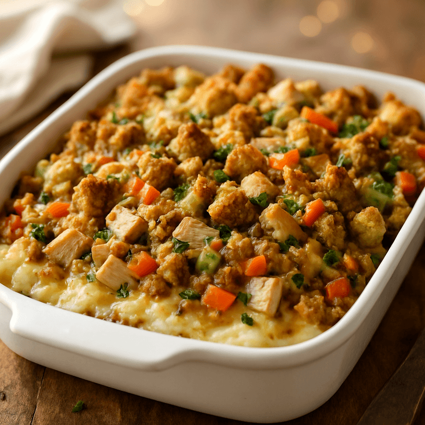 Hearty Thanksgiving Leftover Casserole