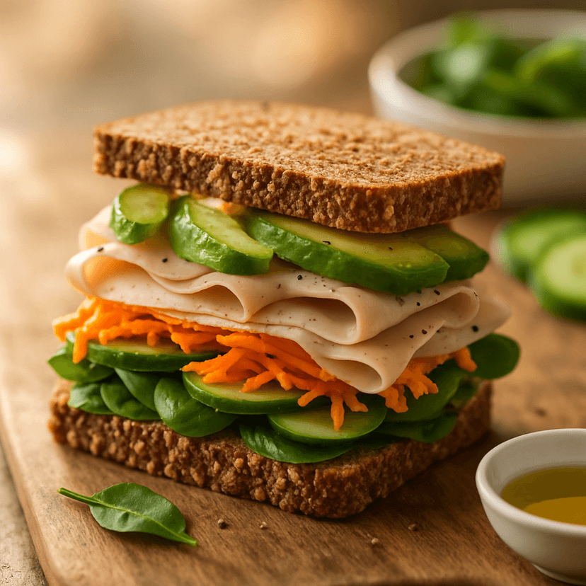 Sprouted Grain Turkey & Avocado Stack