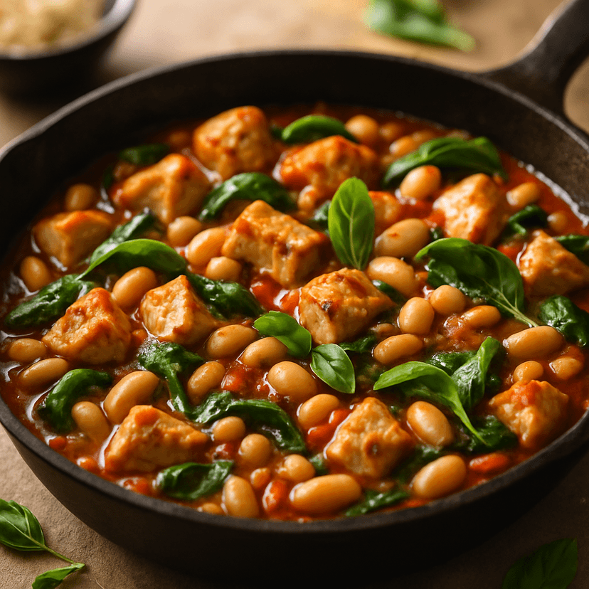 Tuscan White Bean & Chicken Skillet