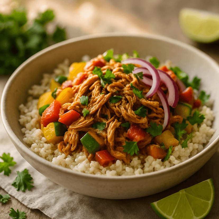 Slow Cooker Spiced Chicken Taco Bowls