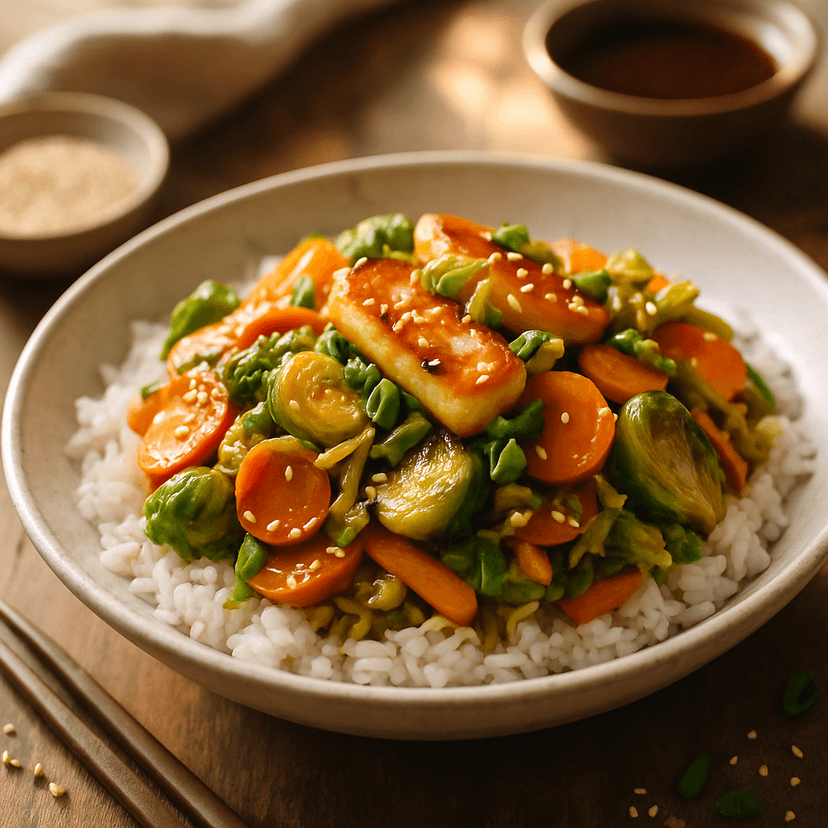 Winter Veggie and Halloumi Stir-Fry