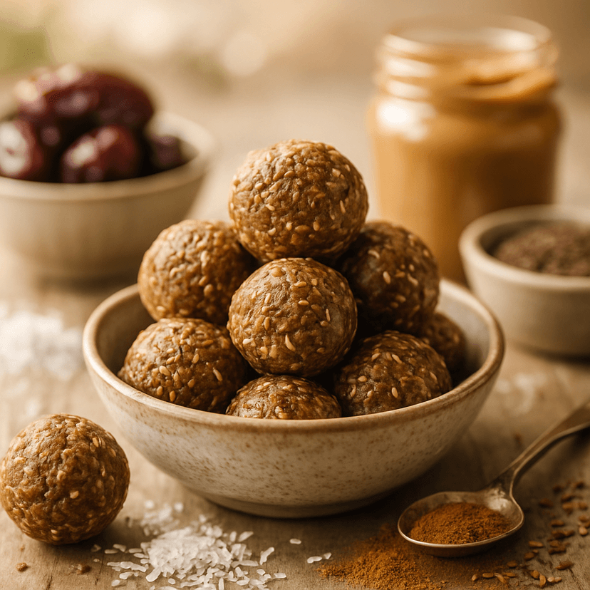 No-Bake Cinnamon Peanut Butter Flax Bites