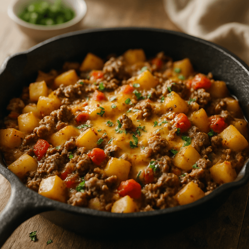 Hearty Italian Beef and Potato Skillet