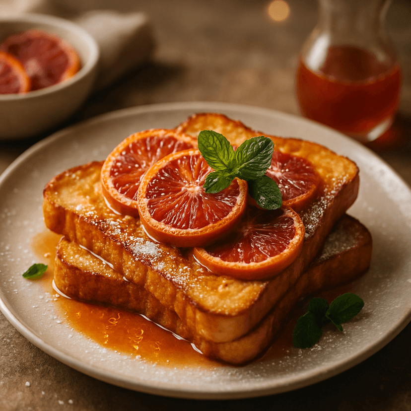 Blood Orange French Toast with Citrus Syrup