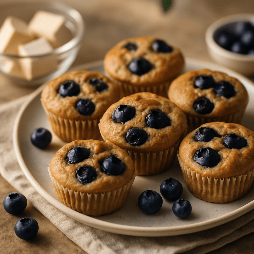 Blueberry Tofu Protein Mini Muffins