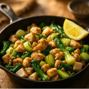 Shoyu-Garlic Chicken Stir-Fry