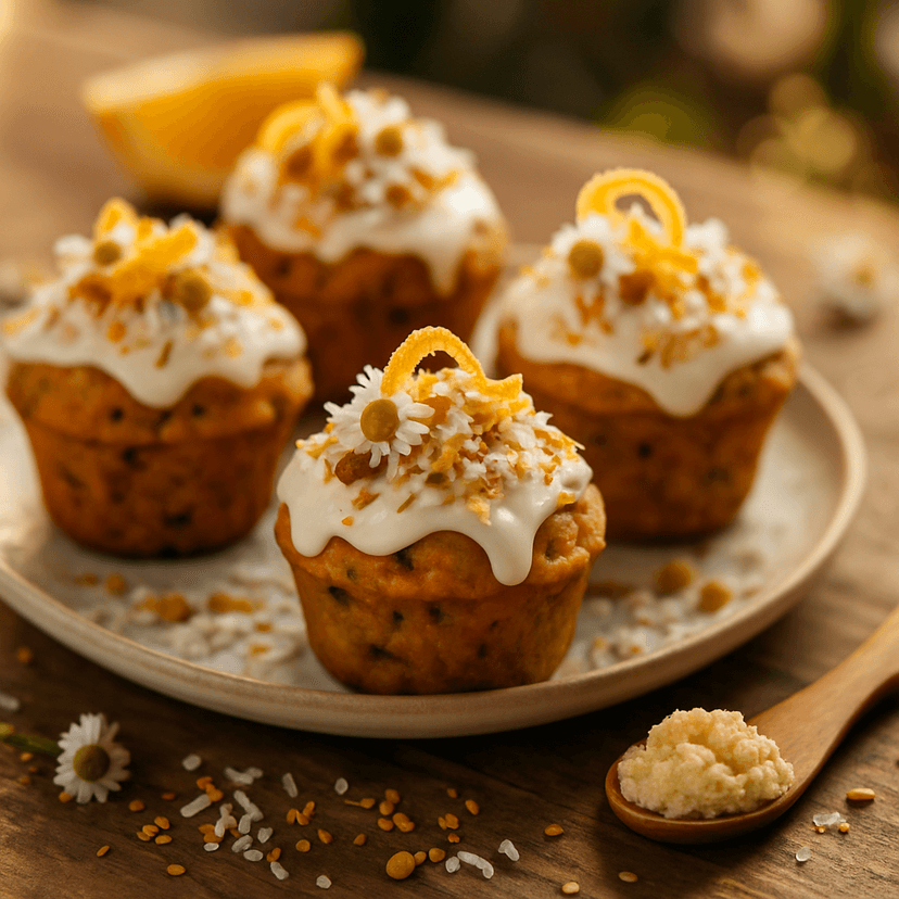 Yeasted Orange-Spiced Carrot Coconut Muffins