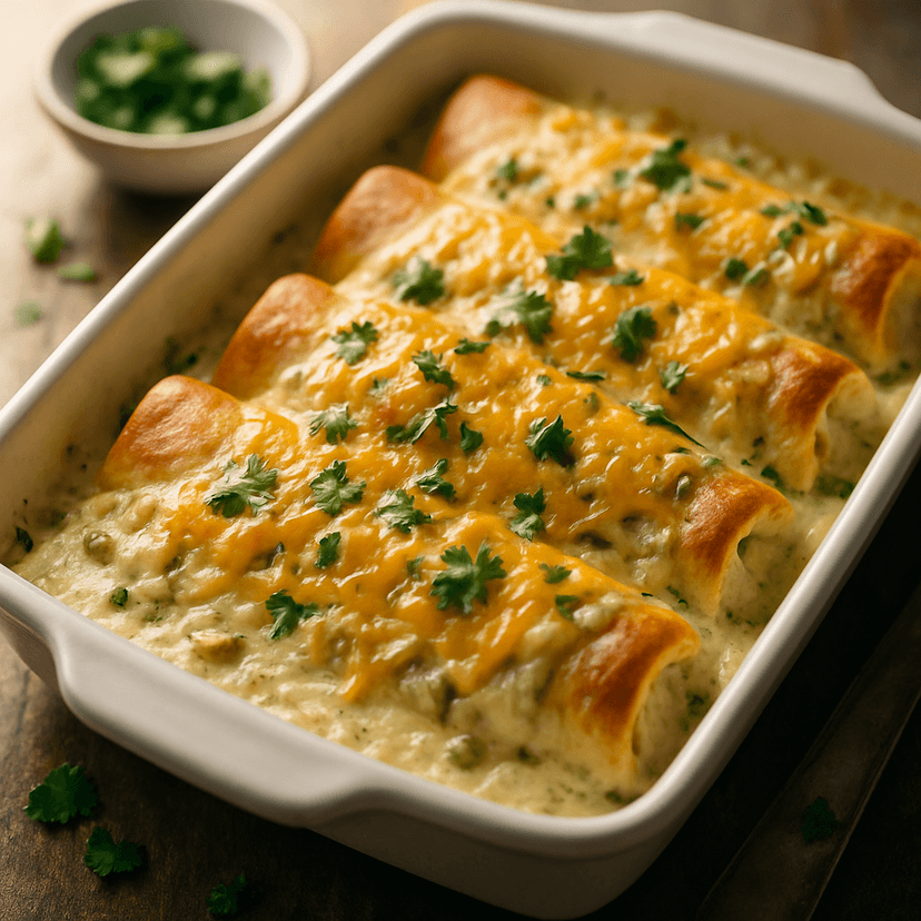 Creamy Sour Cream Chicken Chimichanga Bake