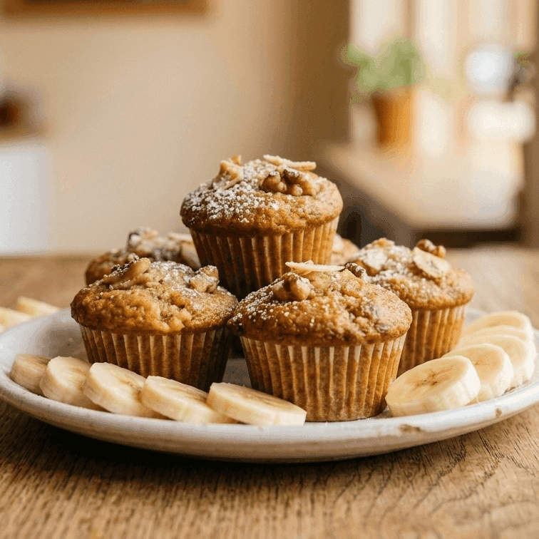 Soft Banana Ricotta Lemon Mini Muffins