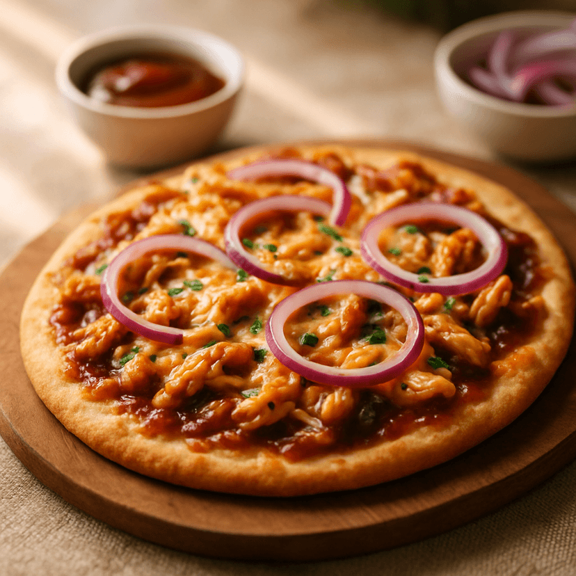 Quick BBQ Chicken Flatbread for Two
