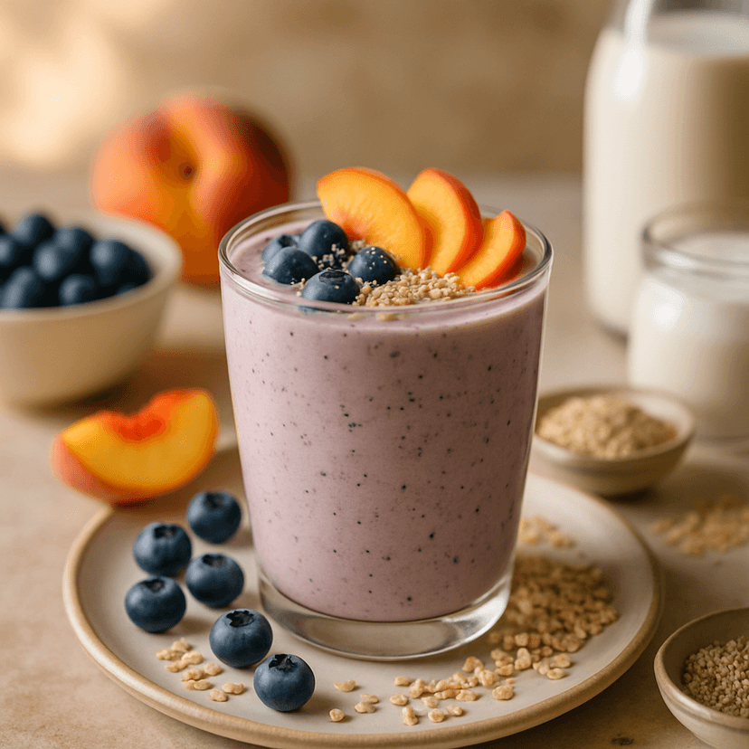 Peachy Blueberry Hemp Smoothie