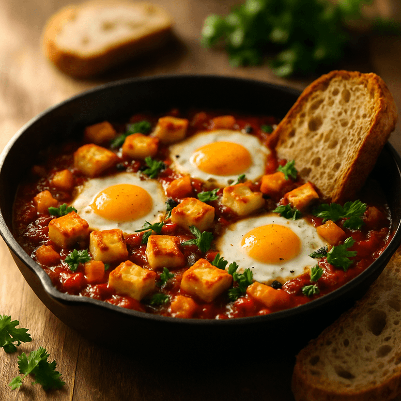 Oven-Finished Halloumi Shakshuka