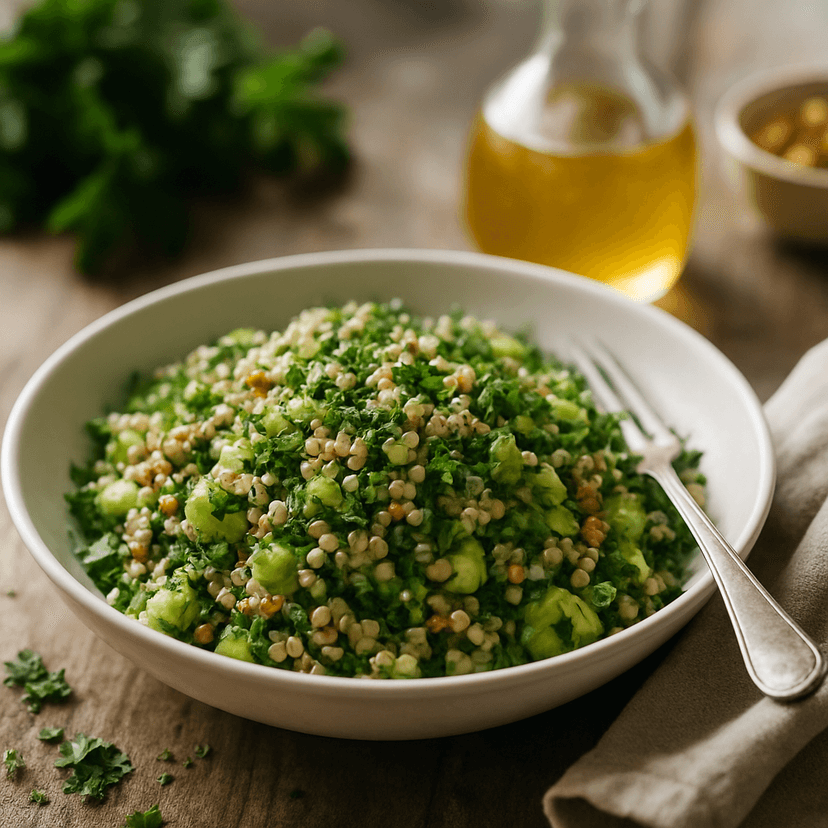 Whole Grain Celery Salad with Herb Apple Cider Vinaigrette